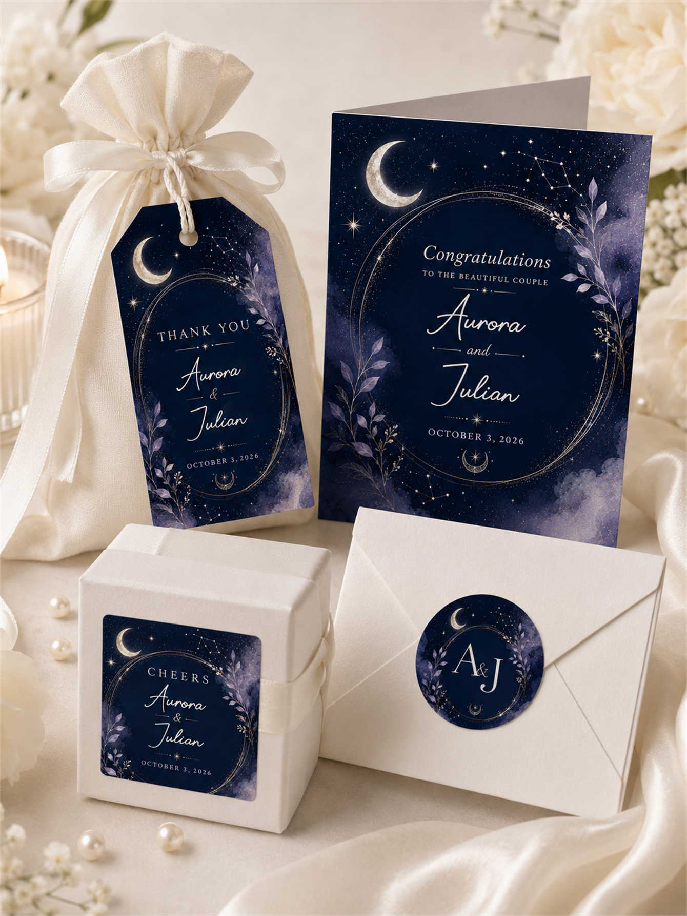 Starry Sky Wedding Decoration - Starry Sky Theme Set - Custom Name and Date